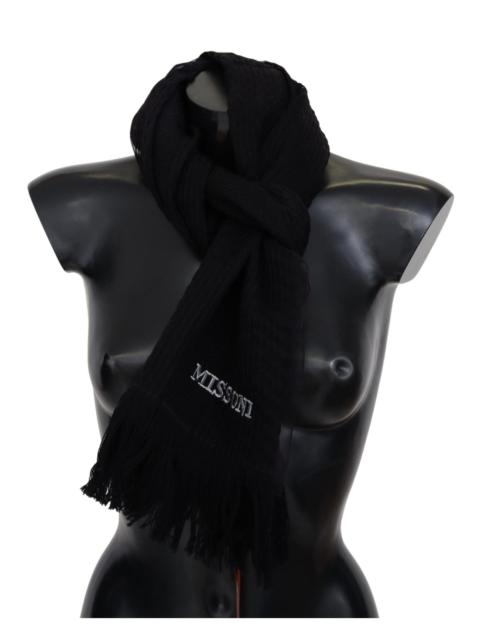Missoni Black Wool Unisex Neck Warmer Wrap Scarf