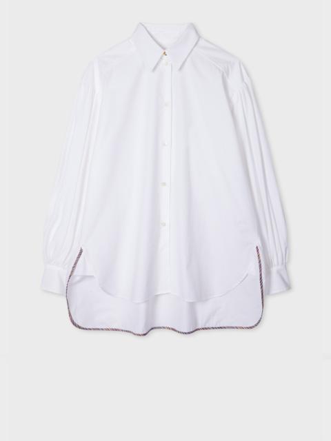 Paul Smith Women's White 'Signature Stripe' Trim Shirt