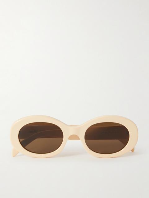 CELINE Triomphe Oval-frame Acetate Sunglasses