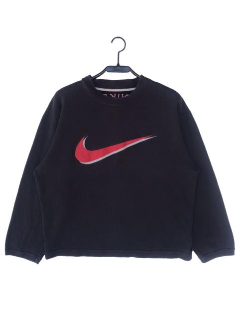 Other Designers Nike × Vintage - Vtg 90s Nike Double Swoosh Big Logo Embroidered Sweatshirt