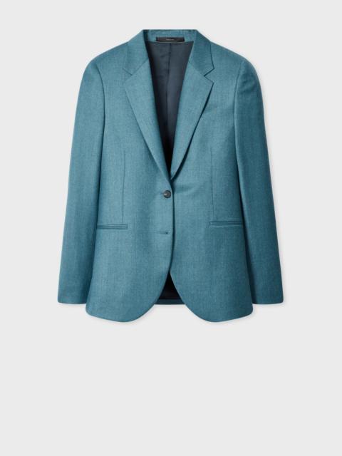 Paul Smith Women's Teal Wool-Cashmere Flannel Blazer