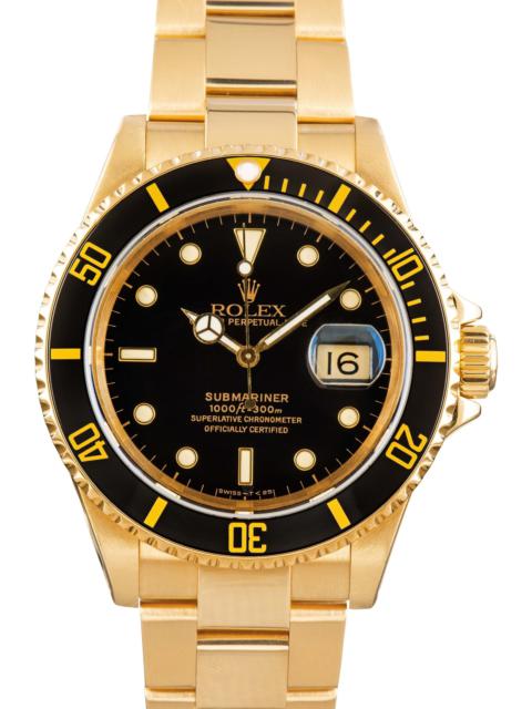 Pre-Owned Rolex Submariner 16618 Black Dial