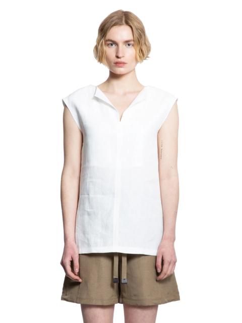 Max Mara Sleeveless-V-Neck-Top-In-Linen