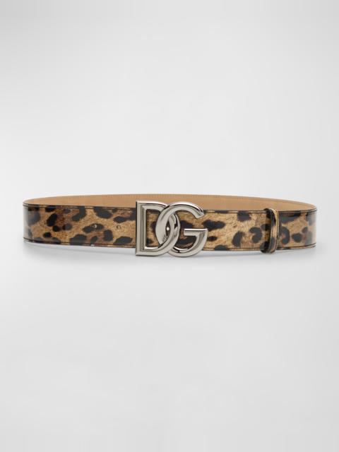 DG Leopard Patent Leather Belt