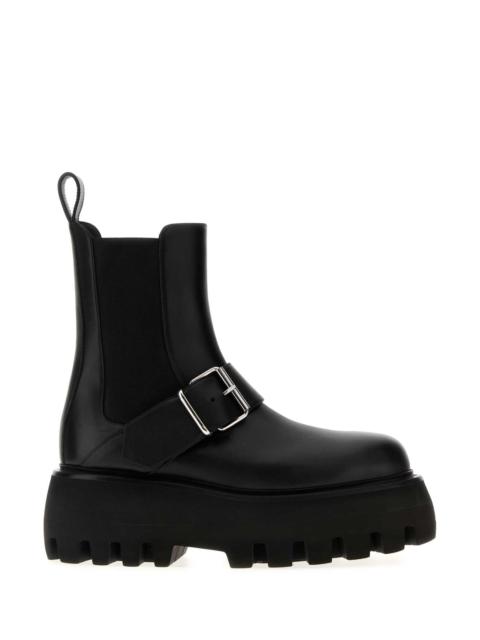 Alexander McQueen Alexander Mcqueen Women Black Leather Sofa Ankle Boots