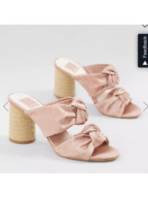 Other Designers Dolce Vita Jene Knotted Block Espadrille Heel Slide Sandals in Blush Linen