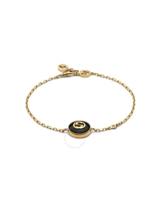 GUCCI Gucci Interlocking 18ct Yellow Gold Black Onyx Bracelet - YBA786556001