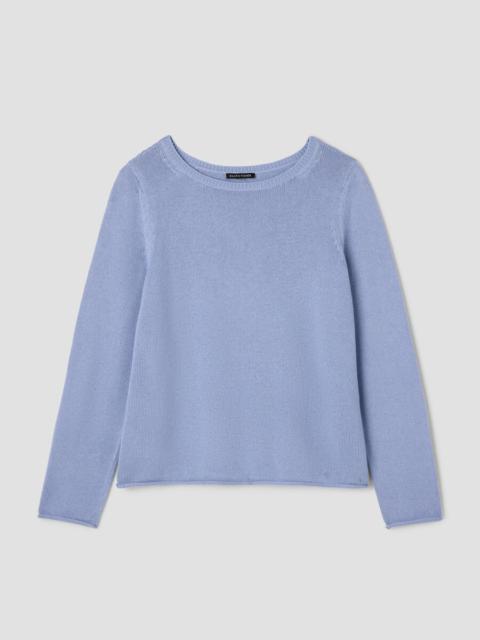 EILEEN FISHER Peruvian Cotton Blend Bateau Neck Top