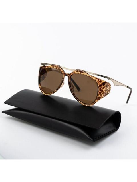 SAINT LAURENT NEW Saint Laurent SLM137 AMELIA 002 Gold Havana Brown Pilot Unisex Sunglasses