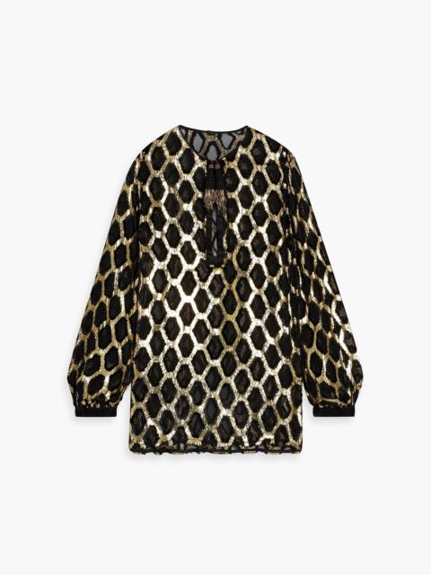 Johanna Ortiz Bold Simplicity metallic fil coupé chiffon blouse