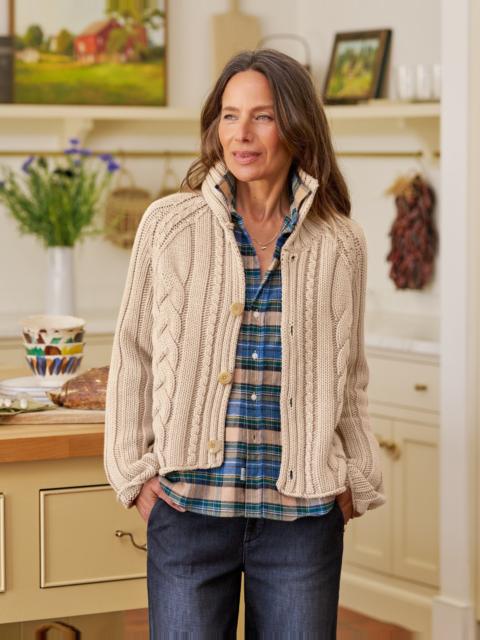 Frank & Eileen Cropped Cable Knit Cardigan
