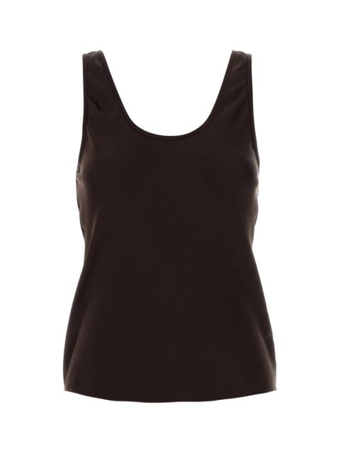 ANINE BING Chocolate satin tank top