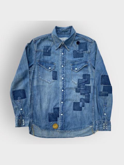 Japanese Brand - Remi Relief Patchwork Studded Western Shirt