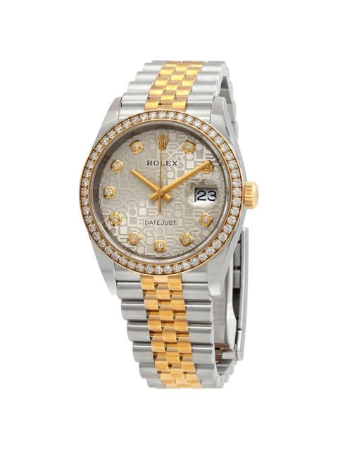 ROLEX Rolex Datejust 36 Silver Jubilee Diamond Dial Men's Steel and 18kt Yellow Gold Jubilee Watch 126283S