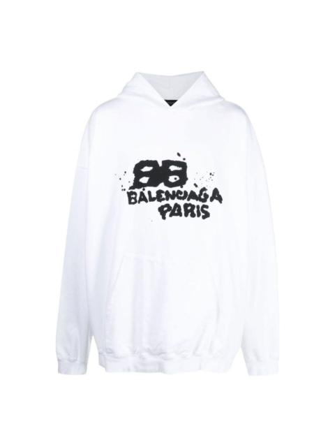 BALENCIAGA Balenciaga Hand-Drawn BB Icon Hoodie Large Fit 'White' 620973TNVQ19040