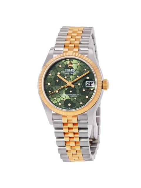 ROLEX Rolex Datejust 31 Olive Green Floral Motif Automatic Ladies Jubilee Watch M278273-0032