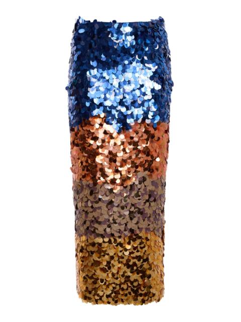 ULLA JOHNSON Matilde Sequined Midi Skirt multi