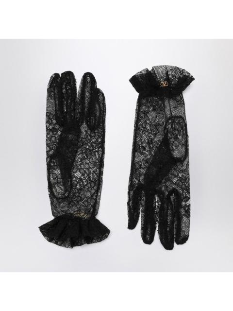 Valentino Valentino Garavani Black Lace Vlogo Signature Gloves Women