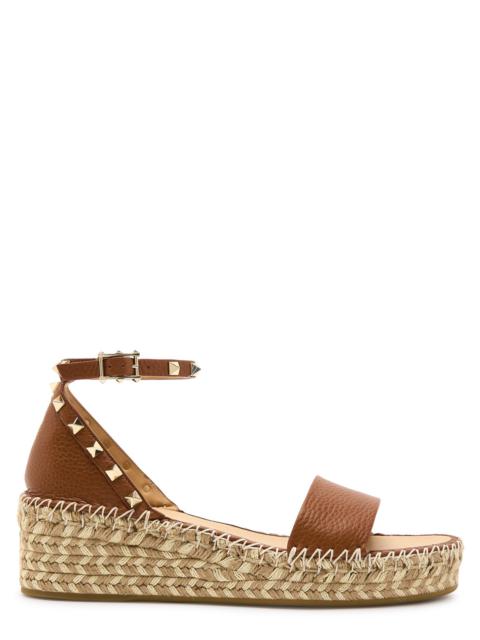 Valentino Valentino Garavani Rockstud 50 Leather Wedge Espadrilles