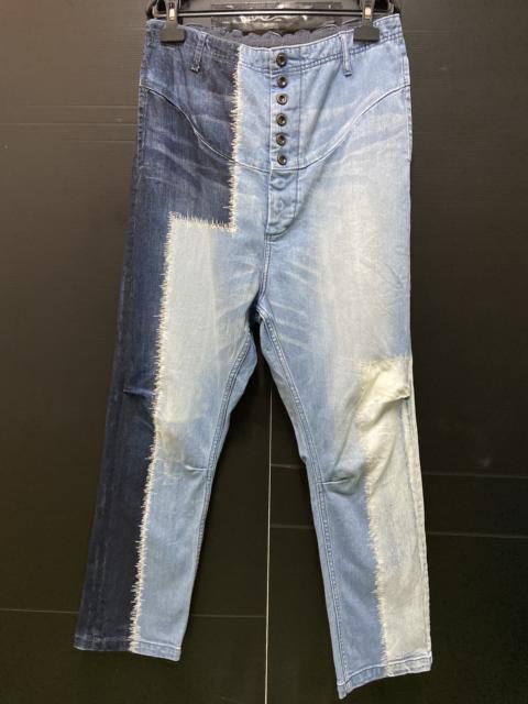 Other Designers Distressed Denim - Japanese Aurora Blue Heaven Patchwork Distressed Denim