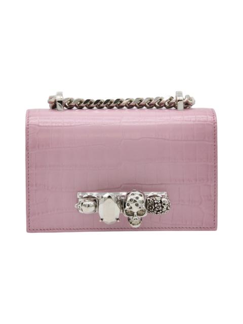 Alexander McQueen Pink Leather Jewelled Satchel Mini Shoulder Bag