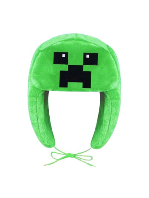 Other Designers Japanese Cartoon Anime Minecraft Creeper Ushanka Green Hat Cute Y2K Warm Earflap Trapper Hat Bomber