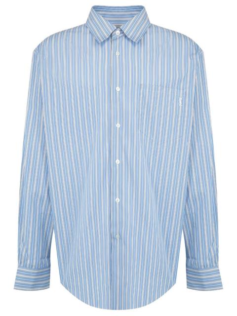 SAINT LAURENT Saint Laurent Men Cassandre Shirt In Striped Cotton Poplin