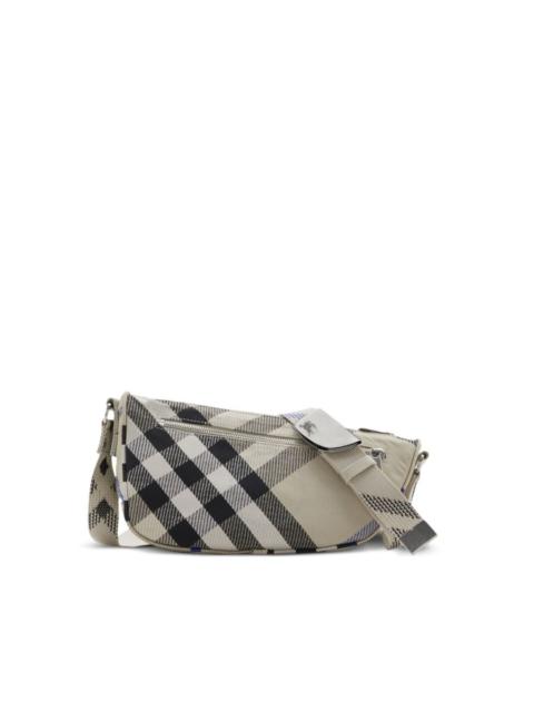 Burberry Burberry Small Shield Checked Pattern Messenger Bag