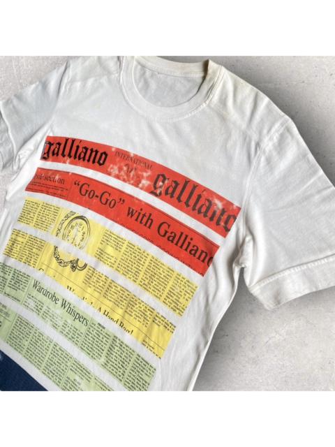 John Galliano Newspaper Gazette Color Block Tee