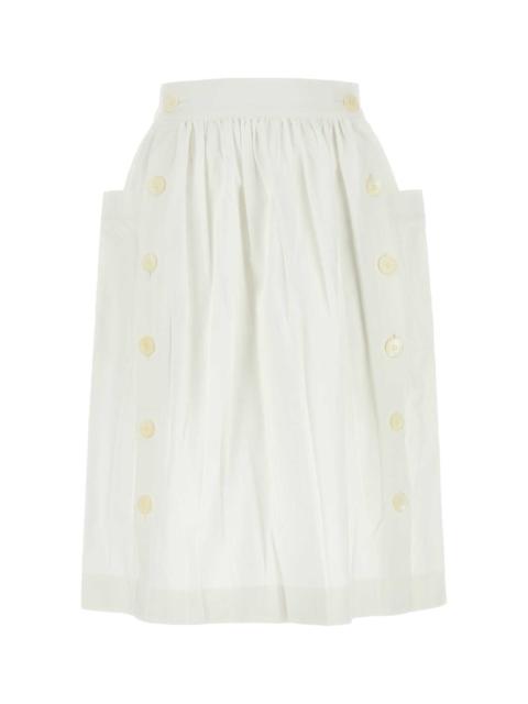 Prada Prada Women White Gabardine Skirt