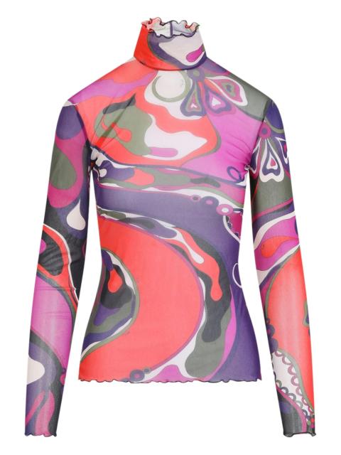 PUCCI abstract-print turtleneck top