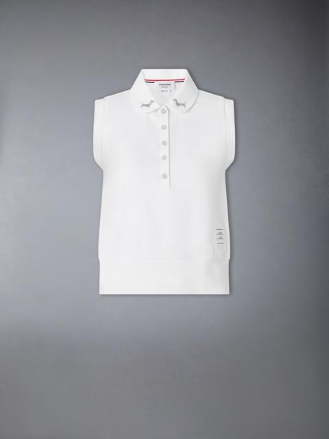 Thom Browne JERSEY EMBROIDERY SLEEVELESS POLO