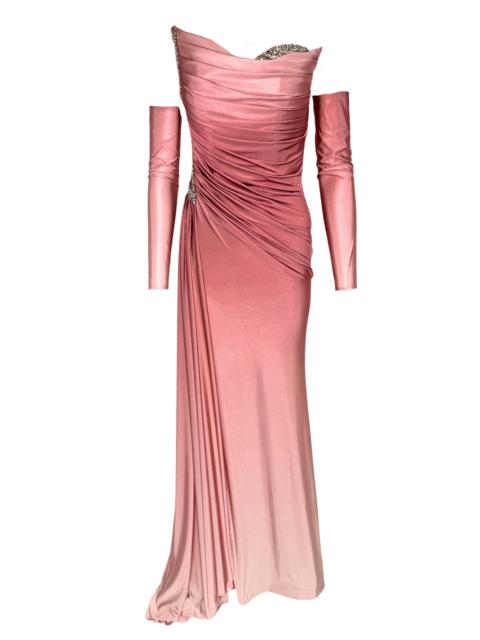 Other Designers Rhinestone Embellished Light Pink Ombre Gown