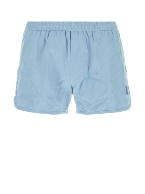 AMI Paris Ami Men Light-Blue Nylon Swimming Shorts