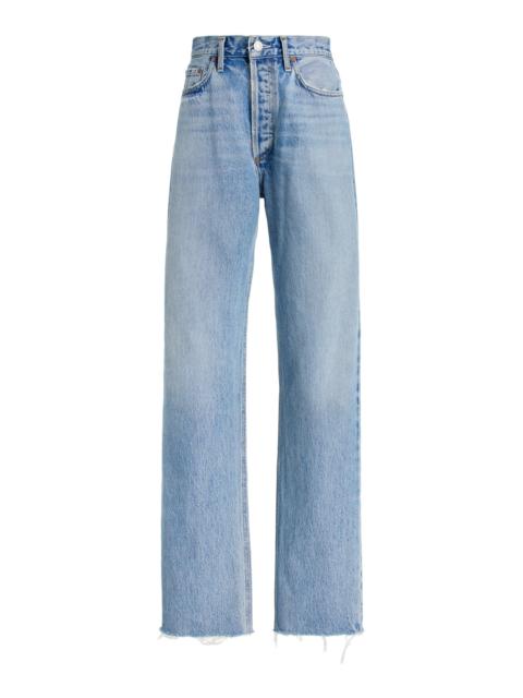 AGOLDE Lana Rigid Mid-Rise Straight-Leg Jeans light wash