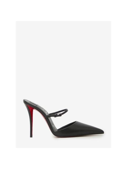 Christian Louboutin CHRISTIAN LOUBOUTIN Milena 100 Black Kid Leather Mules New &