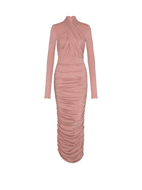 Balmain Pleated jersey midi dress