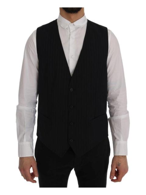 Dolce & Gabbana Blue STAFF Wool Stretch Vest