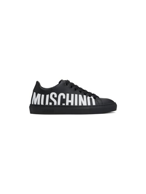 Moschino Black Leather Logo Sneakers