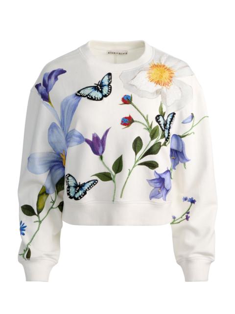 Alice + Olivia RUSSELL EMBELLISHED CREWNECK SWEATSHIRT