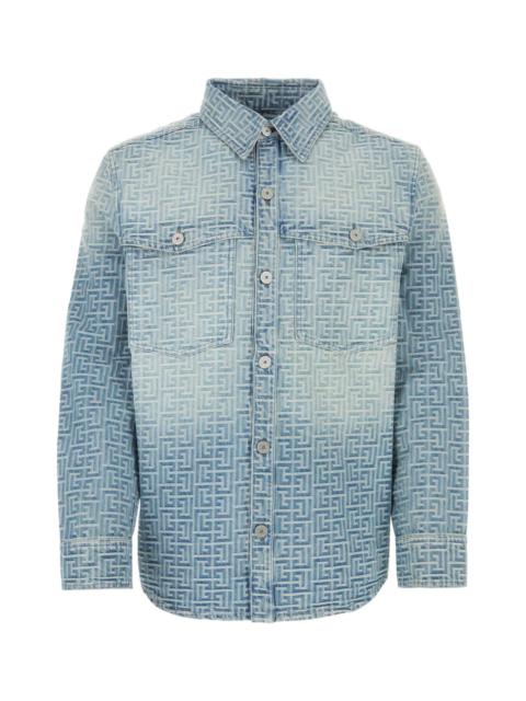 Balmain Balmain Men Embroidered Denim Shirt