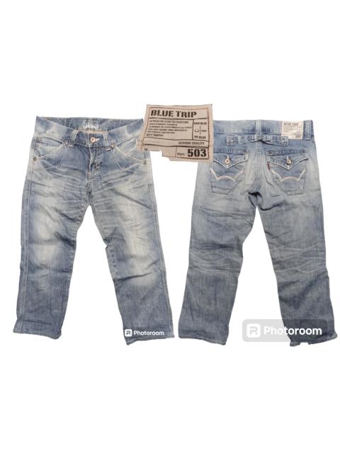 Other Designers Edwin 503 Blue Trip Jeans Buckle Back Low Rise