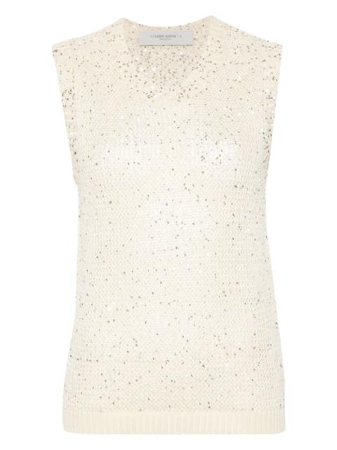 Golden Goose "MELYSSA" SLEEVELESS TOP WITH SEQUINS