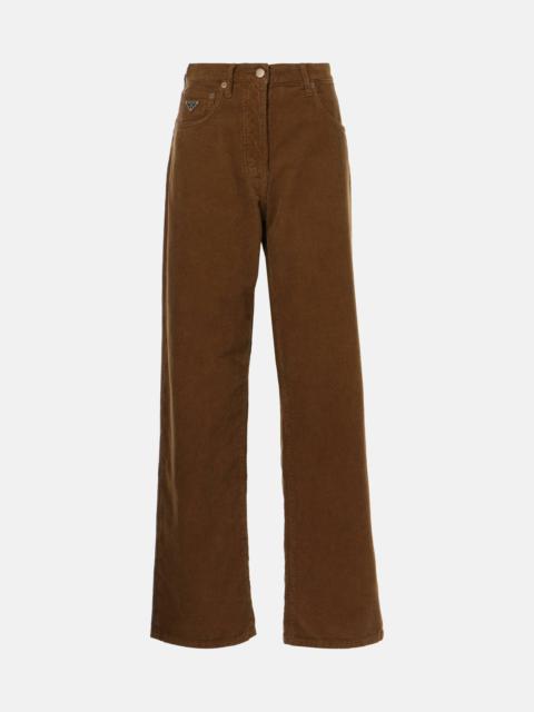 Prada Cotton corduroy wide-leg pants