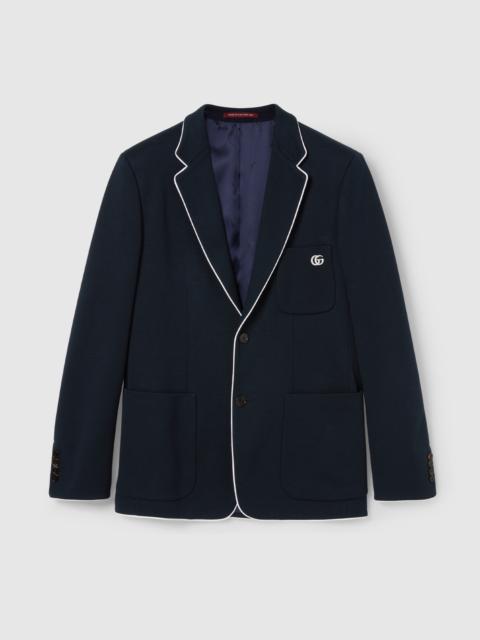 GUCCI Cotton jersey jacket with embroidery