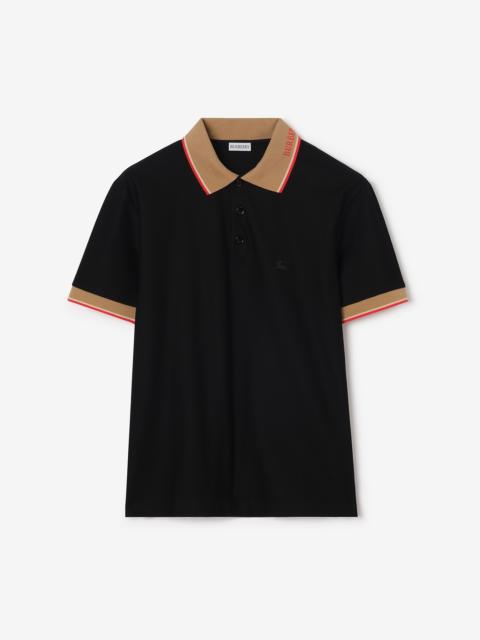 Burberry Logo Collar Cotton Polo Shirt
