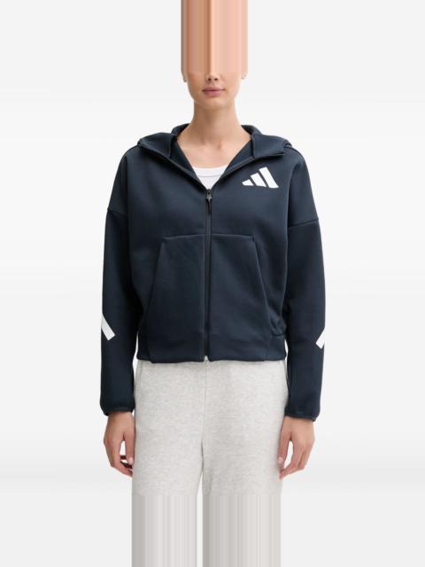 adidas logo-detail zip-up hoodie