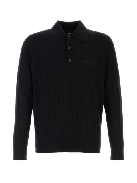 AMIRI Amiri Men Black Wool Blend Polo Shirt