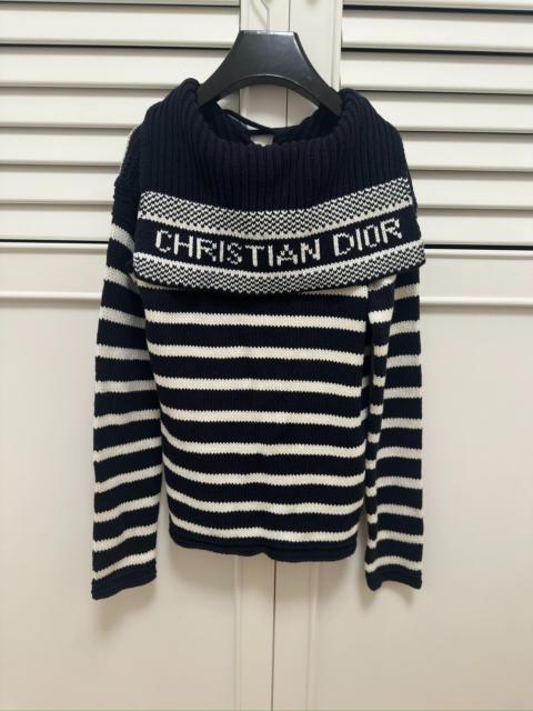Dior Dior Navy Blue Striped Knit Sweater