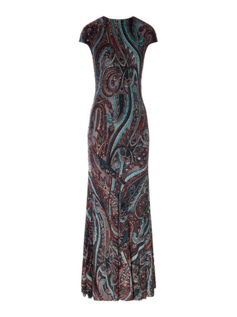 Etro Etro Women Long Paisley Print Dress With Short Sleeves